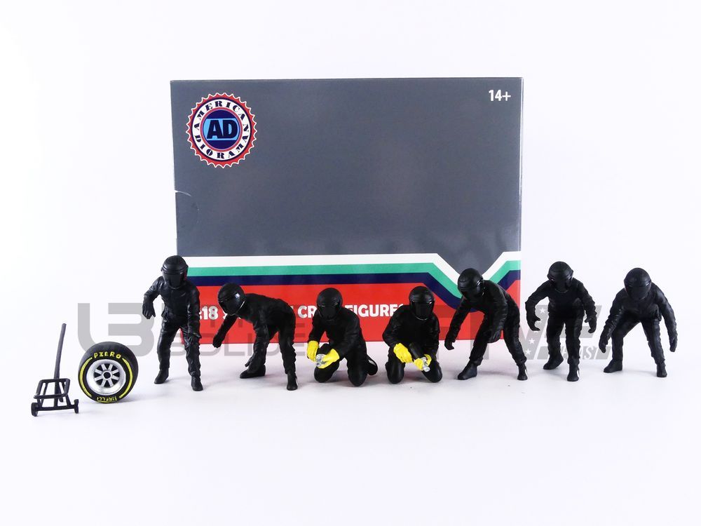 American Diorama Figurines - Formula One F1 Pit Crew Team Black