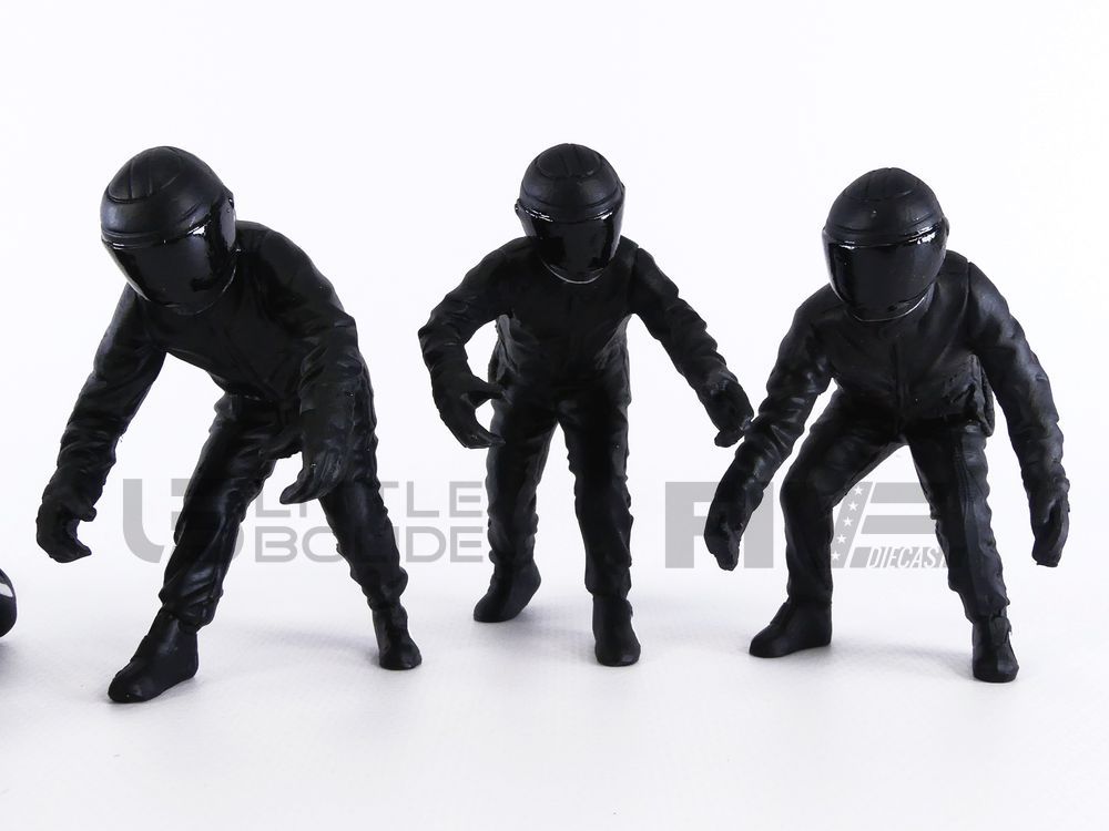  Formula One F1 Pit Crew 7 Figurine Set Team Black