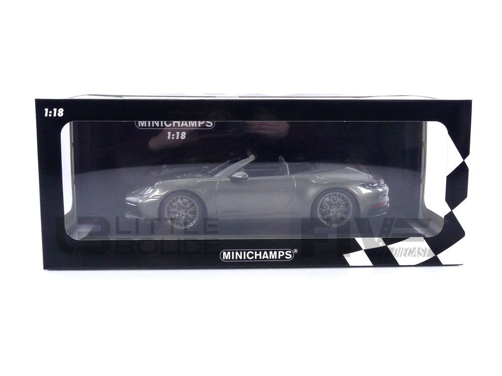 Voiture miniature Porsche 911 Carrera 4 cabriolet grise - Porsche