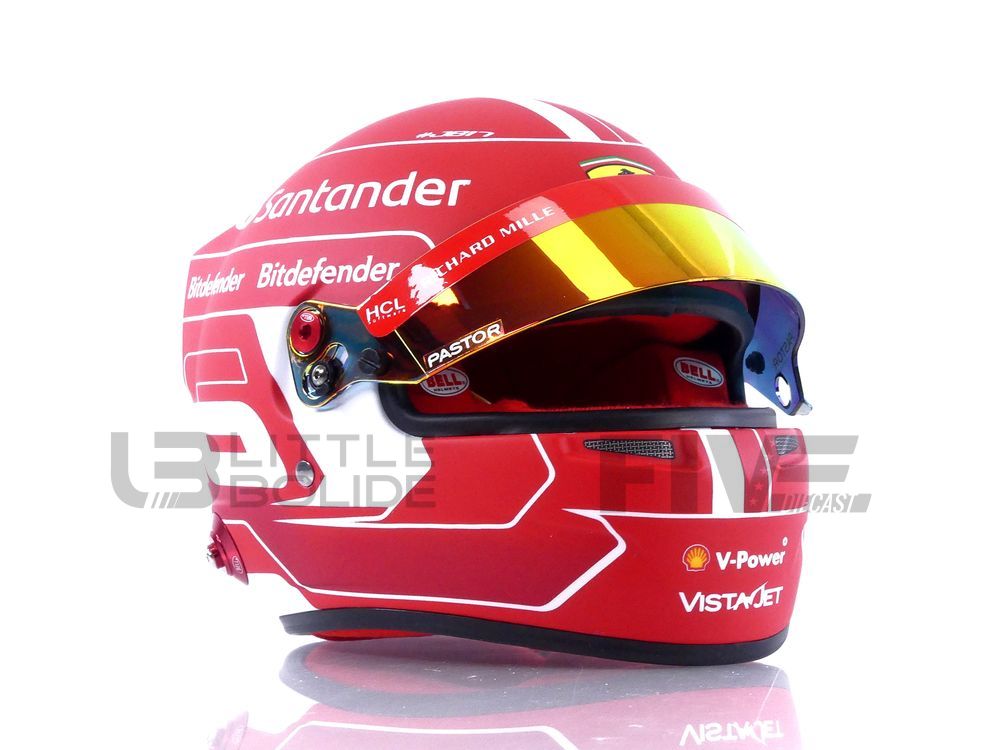 F1 Scuderia Ferrari Charles Leclerc Mini réplique de casque à l'échelle 1/2  Rouge/blanc : : Sports et Loisirs