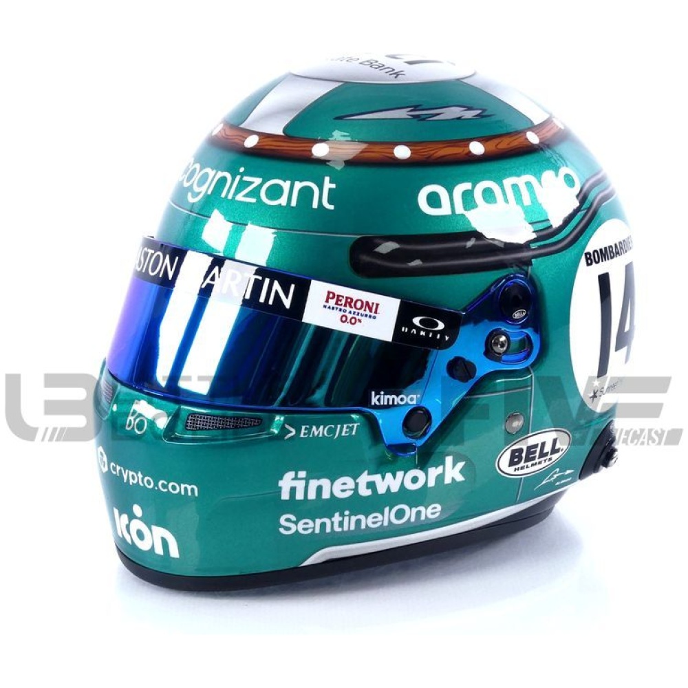 MINI HELMET 1/2 - CASQUE Fernando Alonso - Aston Martin Silverstone 2023