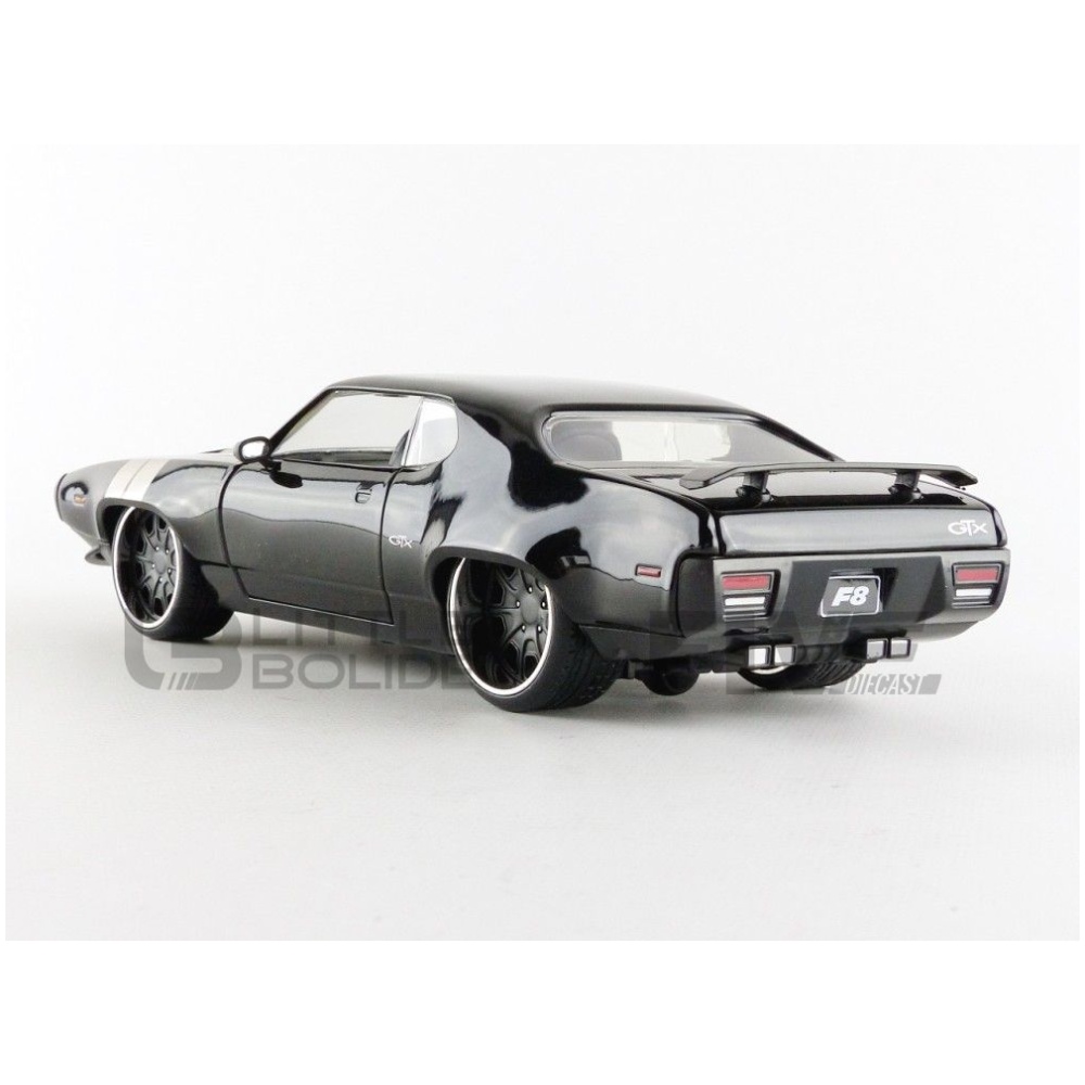  Jada Toys Fast & Furious 1:24 Dom's Plymouth GTX Die-cast Car,  Toys for Kids and Adults, Black, Standard : Toys & Games