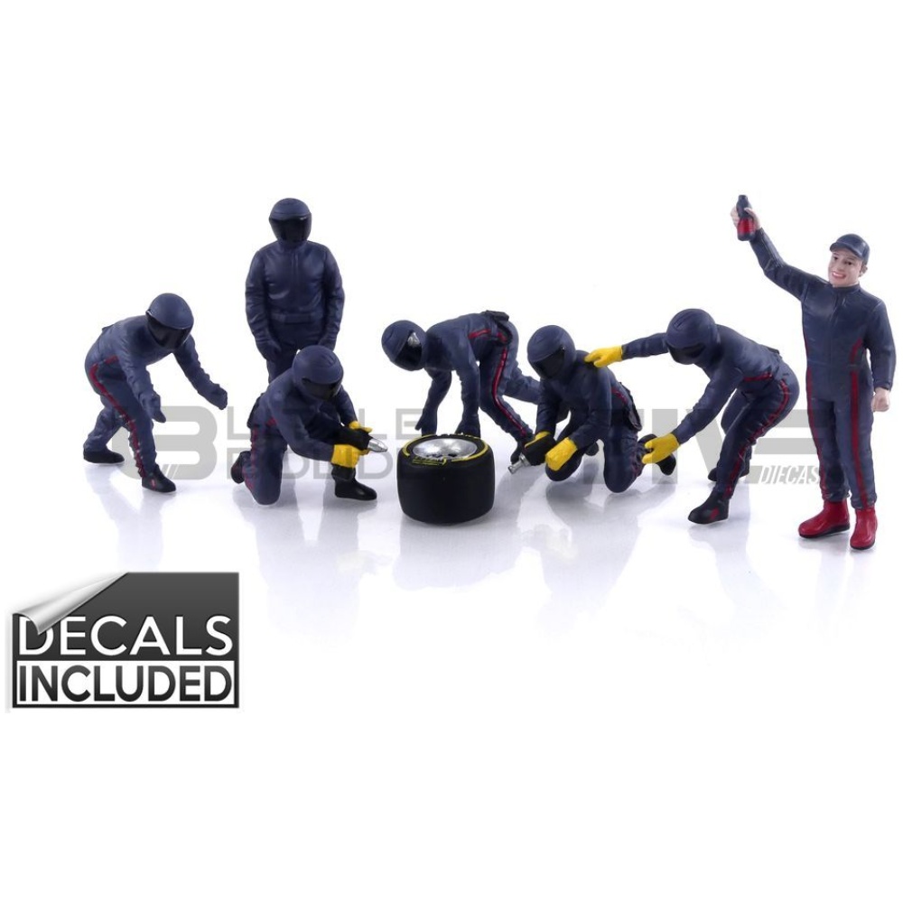 American Diorama Figurines - Formula One F1 Pit Crew Team Black