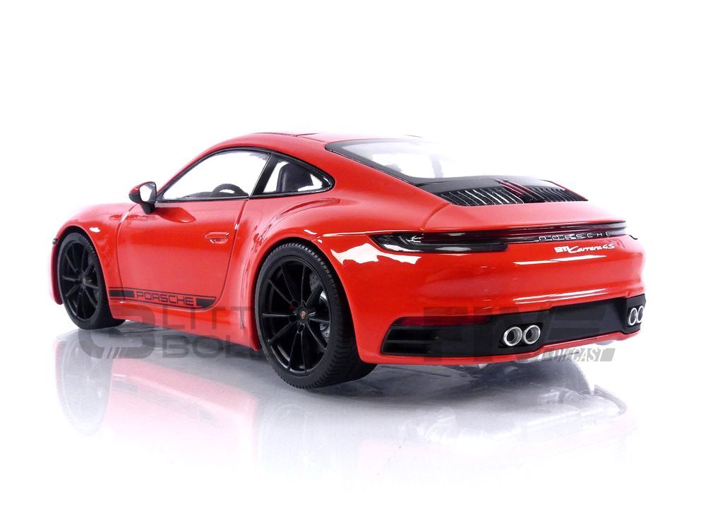 2019 Porsche 911 Carrera 4S Orange with Black Stripes Limited Edition to  600 pieces 1/18 Diecast Model Car by Minichamps