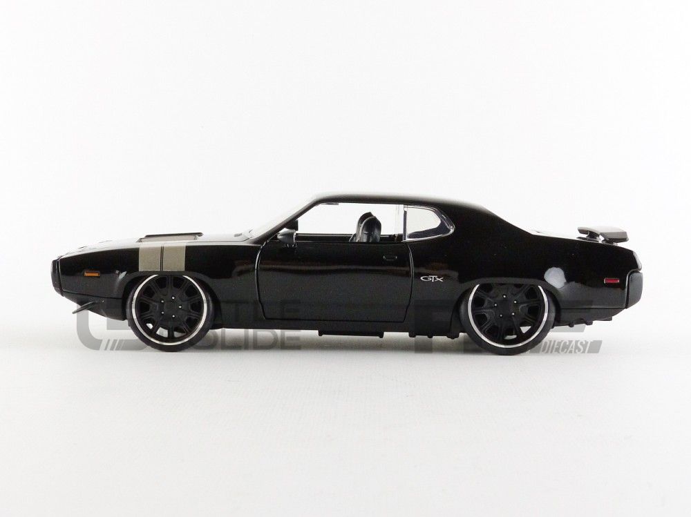 Jada Toys Fast & Furious 1:24 Dom's Plymouth GTX Die-cast Car, Toys for  Kids and Adults, Black, Standard