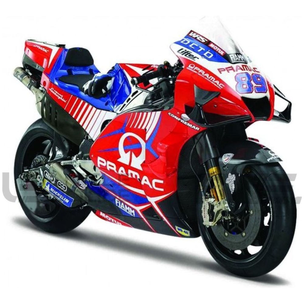 Moto gp ducati pramac racing 1:18, vehicules-garages