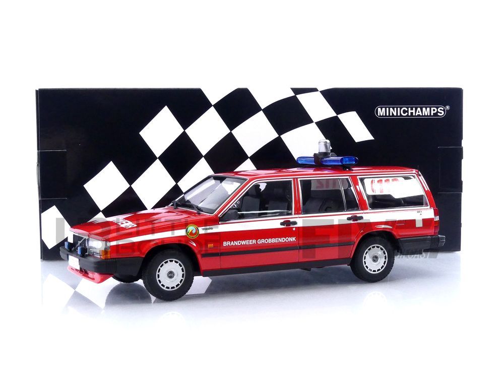 MINICHAMPS 1/18 - VOLVO 740 GL Break Brandweer Grobbendonk - 1986