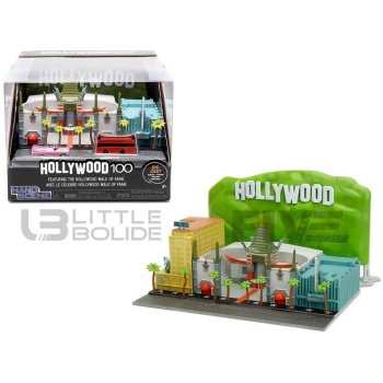 jada toys 87 cadillac hollywood walk of fame diorama + 2 cars accessories figurines
