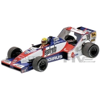 minichamps 43 toleman  hart tg183b dirty version  2nd brazil gp 1984 racing cars formula 1