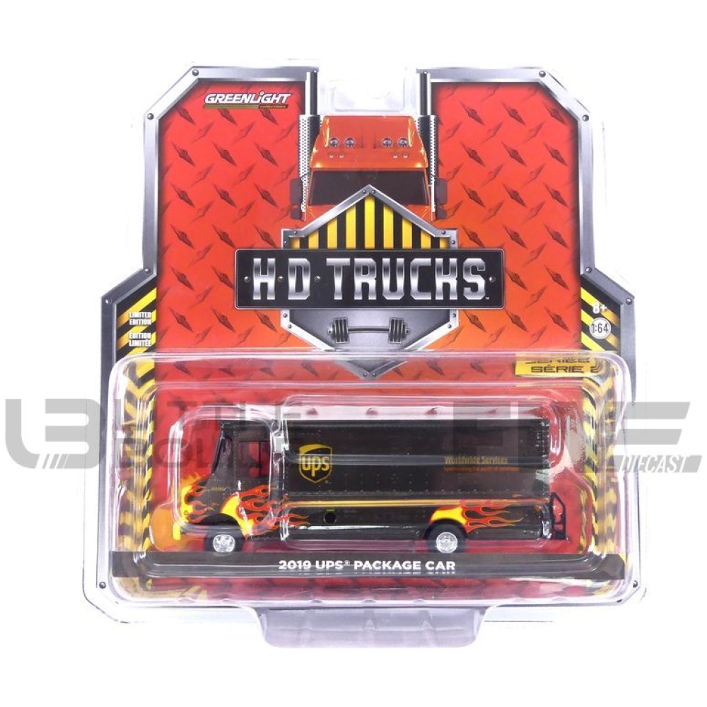greenlight collectibles 64 ups delivery van united parcel service with flames  2019  road cars utility