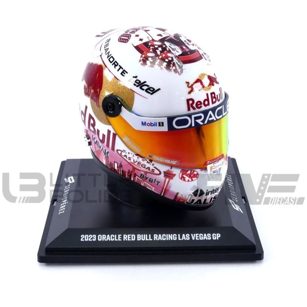 mini helmet 4 casque sergio perez  las vegas gp 2023 racing cars formula 1