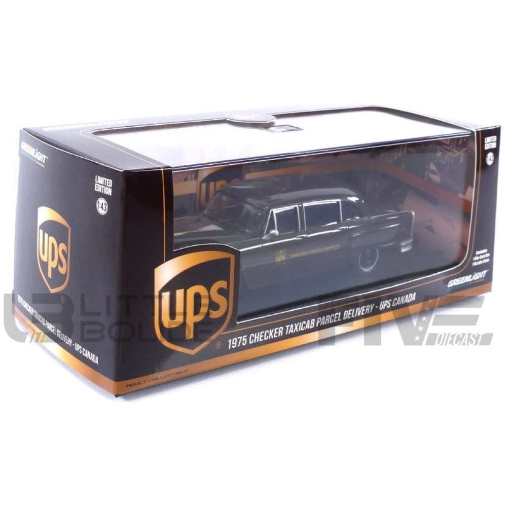 greenlight collectibles 43 checker taxicab united parcel service  1975 road cars sedan