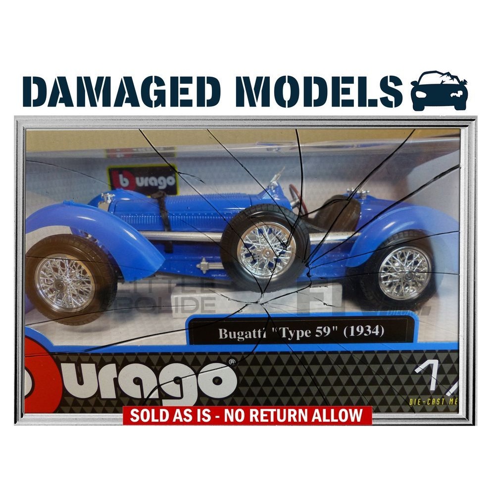 damaged models 18 bugatti type 59  12062bl accessories damaged models