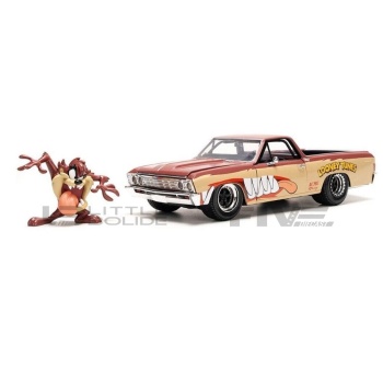jada toys 24 chevrolet el camino with taz figure  1967 movie and music