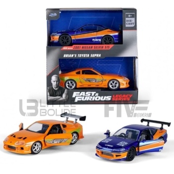 jada toys 32 nissan silvia & toyota supra twin pack  fast and furious movie and music