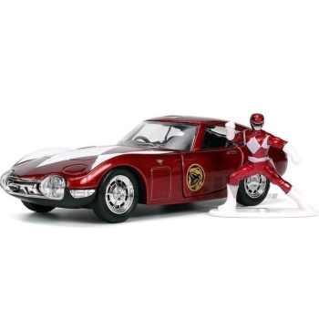 jada toys 32 toyota 2000 gt with red power ranger figure  1967 road cars coupe