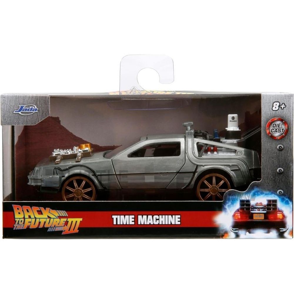 jada toys 32 de lorean time machine rail version bttf 3 road cars coupe