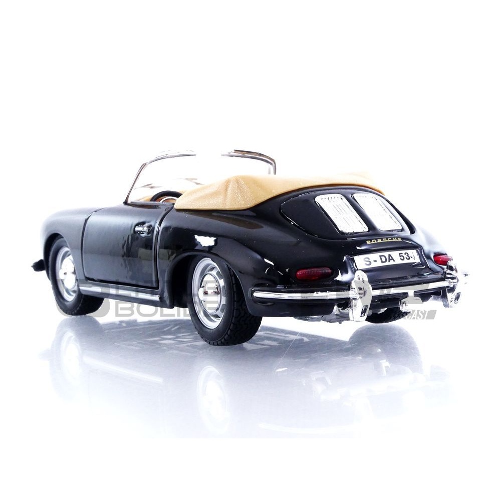 22078BK – BBURAGO 1/24 - PORSCHE 356 Cabriolet - 1961 - Five Diecast