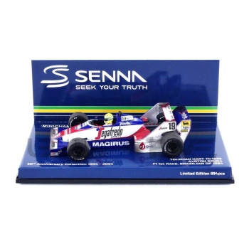 minichamps 43 toleman hart tg183b dirty version 2nd brazil gp 1984 racing cars formula 1