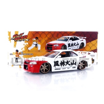 jada toys 24 nissan skyline gtr (r34) with ryu figure 2002 movie and music