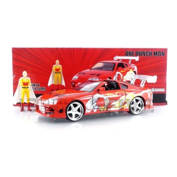 jada toys 24 toyota supra with one punch man figure 1995 movie and music