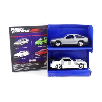 jada toys 32 toyota trueno & mazda rx7 twin pack  fast and furious movie and music