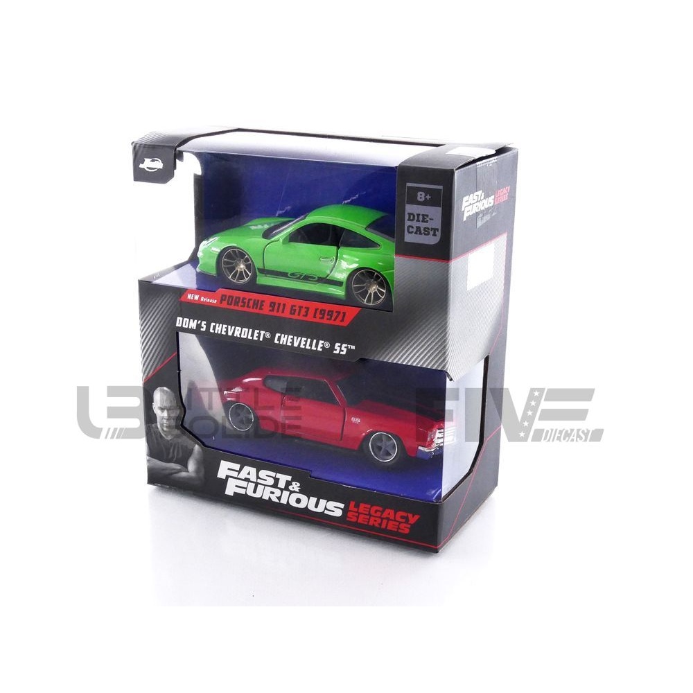 35692GR/R – JADA TOYS 1/32 - PORSCHE 911 GT3 RS & Chevelle Twin