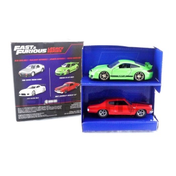 jada toys 32 porsche 911 gt3 rs & chevelle twin pack  fast and furious movie and music
