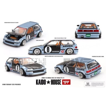 mini gt 64 honda civic (ef) roulette v1 1987 road cars coupe