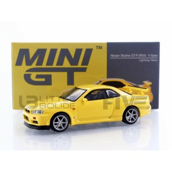 mini gt 64 nissan skyline gtr (r34) vspec 1999 road cars coupe