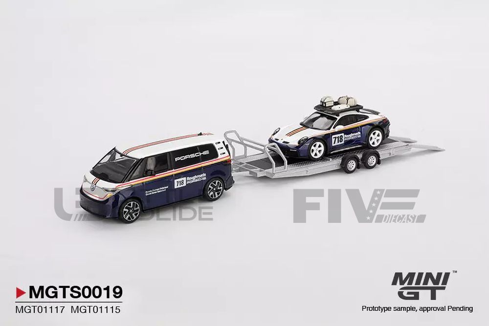 MGTS0019 – MINI GT 1/64 - VOLKSWAGEN ID Buzz + Porsche 911 Dakar