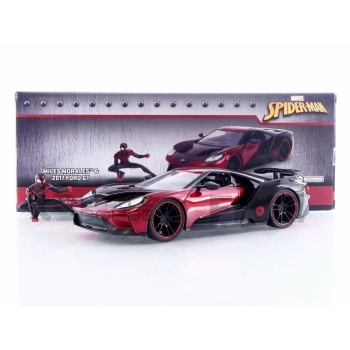 jada toys 24 ford gt + spider man miles morales figure movie and music
