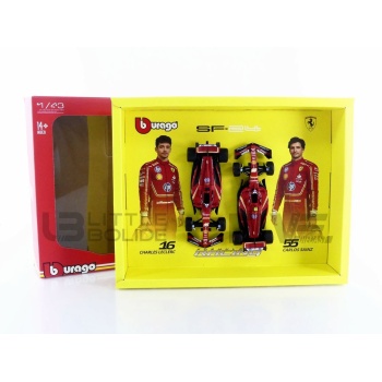 bburago 43 ferrari sf24 2 car set season car 2024 racing cars formula 1