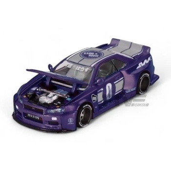 mini gt 64 nissan skyline gtr (r34) kaido racing factory v2  1999 road cars coupe