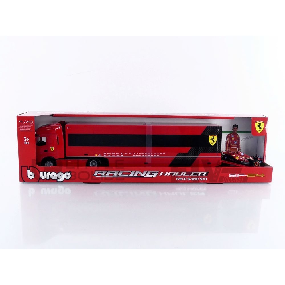 36867R – BBURAGO 1/43 - IVECO S-Way 570 Truck Car Transporter +