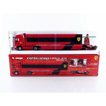 bburago 43 iveco sway 570 truck car transporter + ferrari sf23 road cars utility