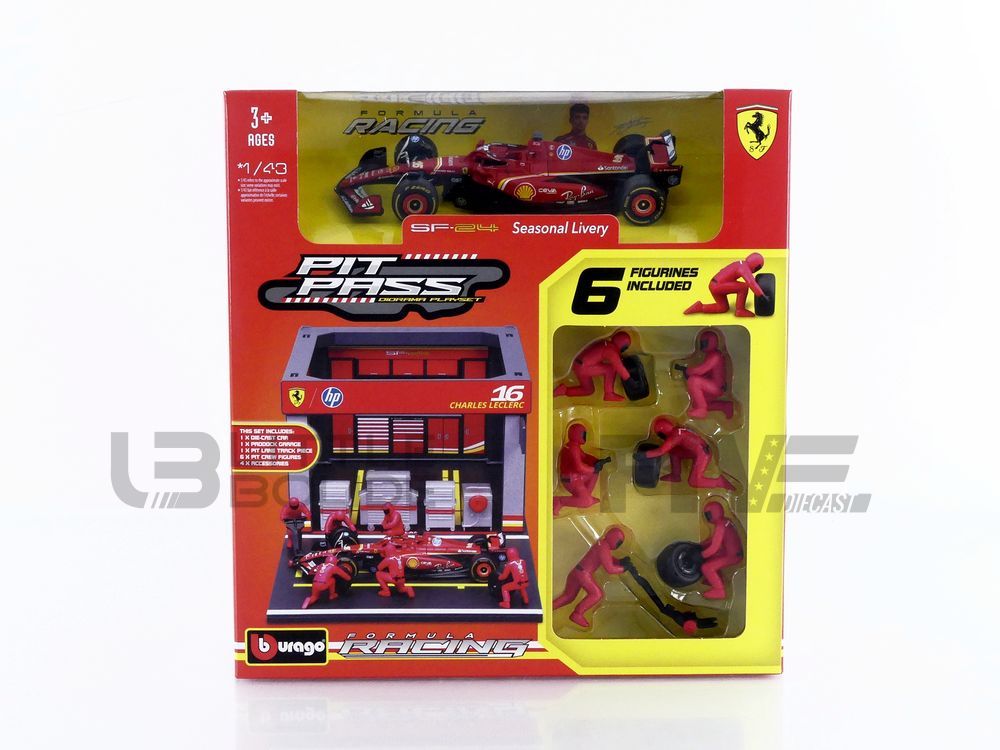 36862L – BBURAGO 1/43 - FERRARI SF-24 Pit Pass Diorama Playset