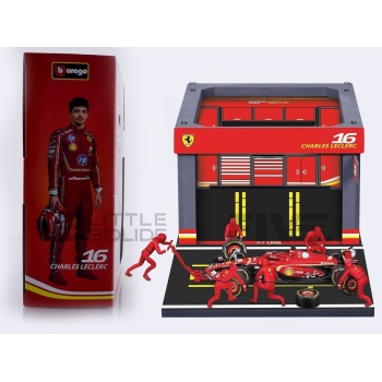 bburago 43 ferrari sf24 pit pass diorama playset 2024 racing cars formula 1