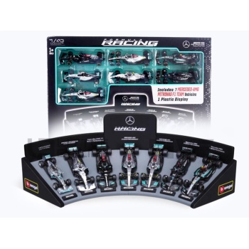 bburago 43 mercedesamg 7 car set w05 w07 w10 w12 w13 w14 w15 racing cars formula 1