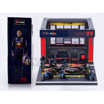 bburago 43 red bull rb19 pit pass diorama playset 2023 racing cars formula 1