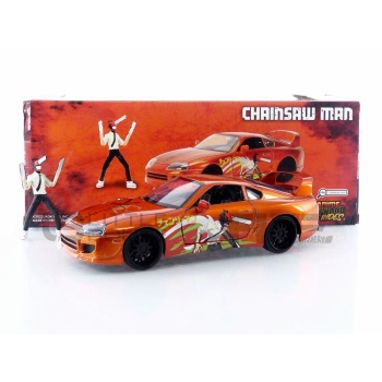 jada toys 24 toyota supra with chainsaw man figure 1995 movie and music