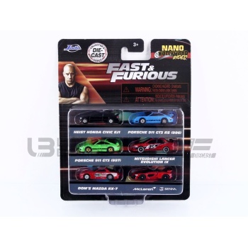 jada toys 87 porsche 6 cars set fast and furious nano hollywood rides movie and music