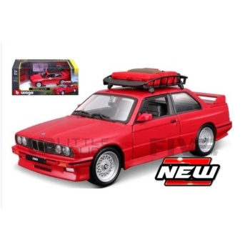 bburago 24 bmw m3 (e30) + rack basket 1988 road cars coupe