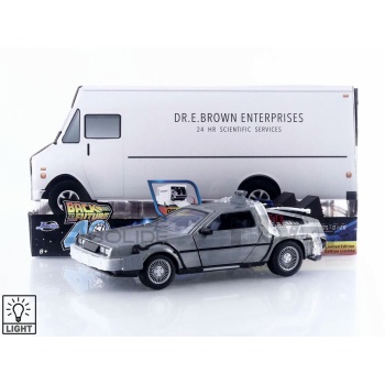 jada toys 24 de lorean back to the future time machine gel version 1985 movie and music