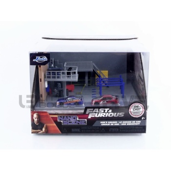 jada toys 87 mitsubishi han's garage nano scene ff with 2 cars movie and music
