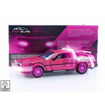 jada toys 24 de lorean back to the future time machine pink version 1985 movie and music