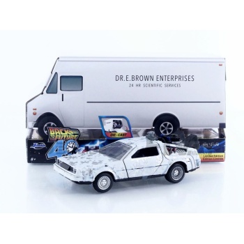 jada toys 32 de lorean back to the future time machine frost version 1985 movie and music
