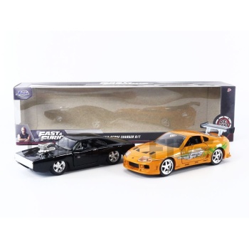 jada toys 32 dodge charger + toyota supra m  twin pack ff movie and music