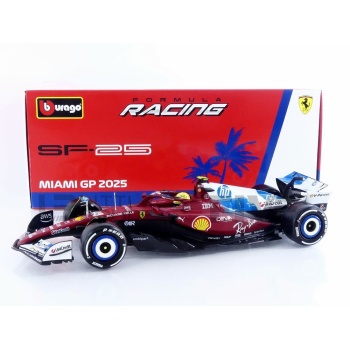 bburago 18 ferrari sf25 miami gp 2025 racing cars formula 1