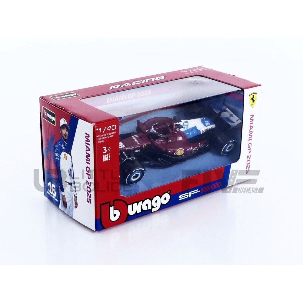 36853-L16-Miami – BBURAGO 1/43 - FERRARI SF-25 - Miami GP 2025 (C